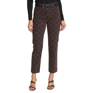 Pistola brown/black checkered high rise jeans
